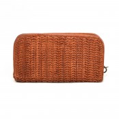 APULIA VINTAGE ★ Duży portfel skórzany i torebka na telefon 2 w 1, unisex z włoskiej skóry plecionej